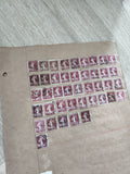 Gros lot timbres anciens Marianne 20c rouge sur planche philatélie étude