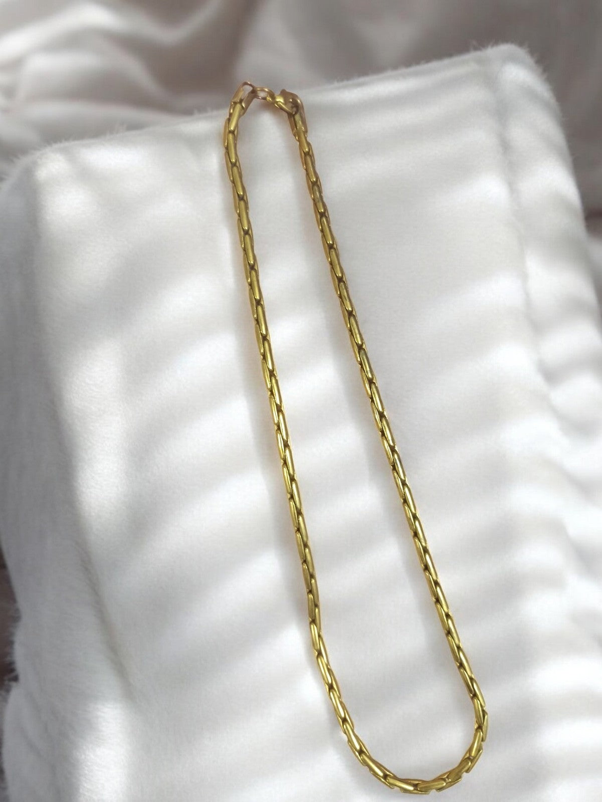 Collier vintage plaqué or, gros maillons, bijou rétro doré années 70