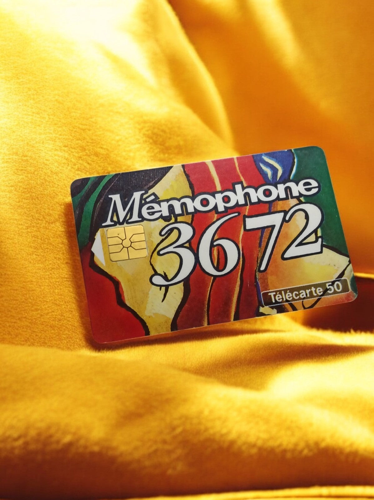 Carte téléphonique vintage Mémophone 3672 Télécarte 50 rare puce chip