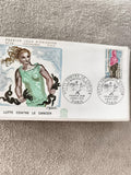 Lettre FDC Premier Jour 1970 Lutte Contre le Cancer timbre 0,40 France ancien ph