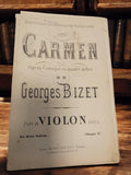 Ancien livret de partitions musicales vintage Fantaisie inspirée de Carmen opéra