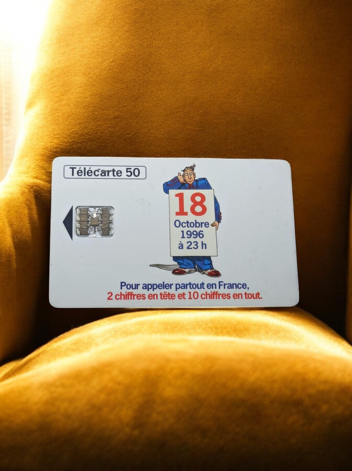 Télécarte 50 unités France 1996, carte téléphonique vintage, édition 18 octobre