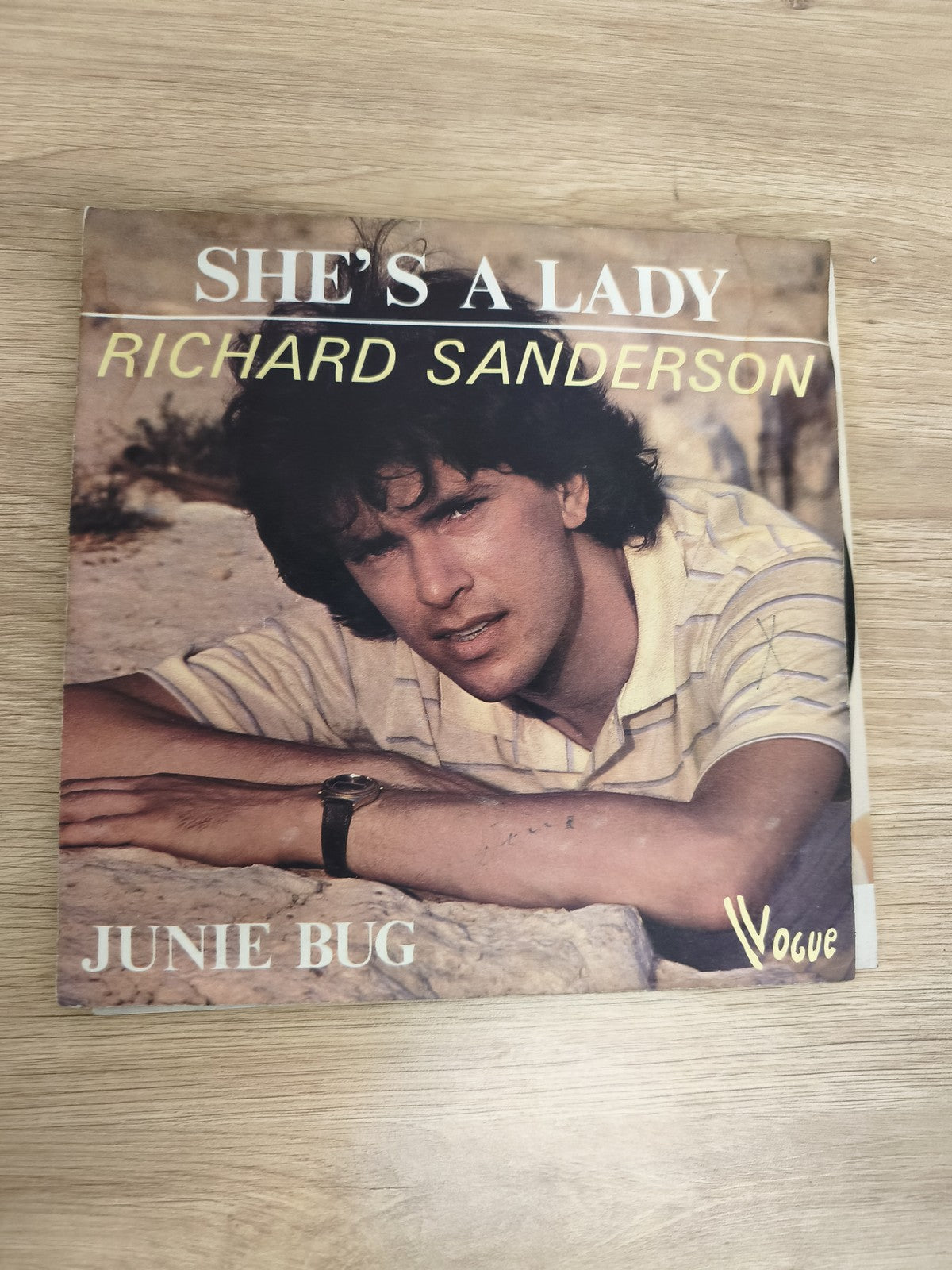 Vinyle 45 tours Richard Sanderson She?s A Lady Junie Bug pochette photo (Ref 1)