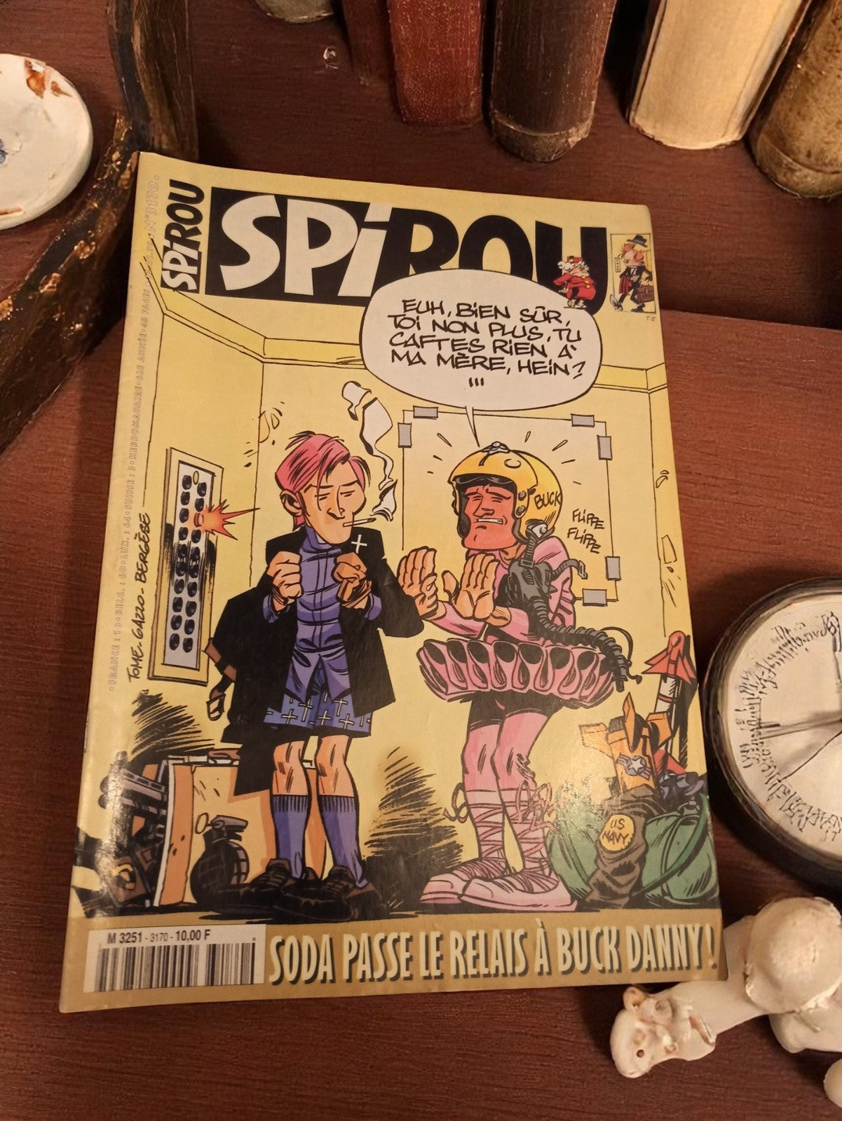 Magazine Spirou vintage illustré années 90 BD franco-belge rétro Buck Danny