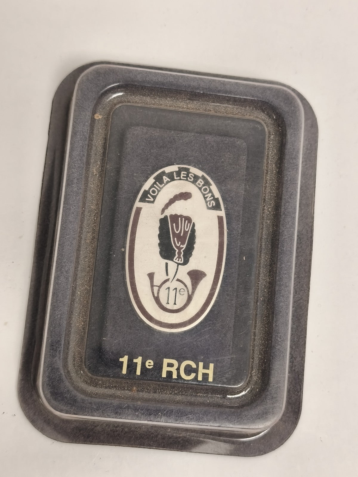 Insigne militaire 11e RCH "Voilà les bons" vintage, emblème ancien armée