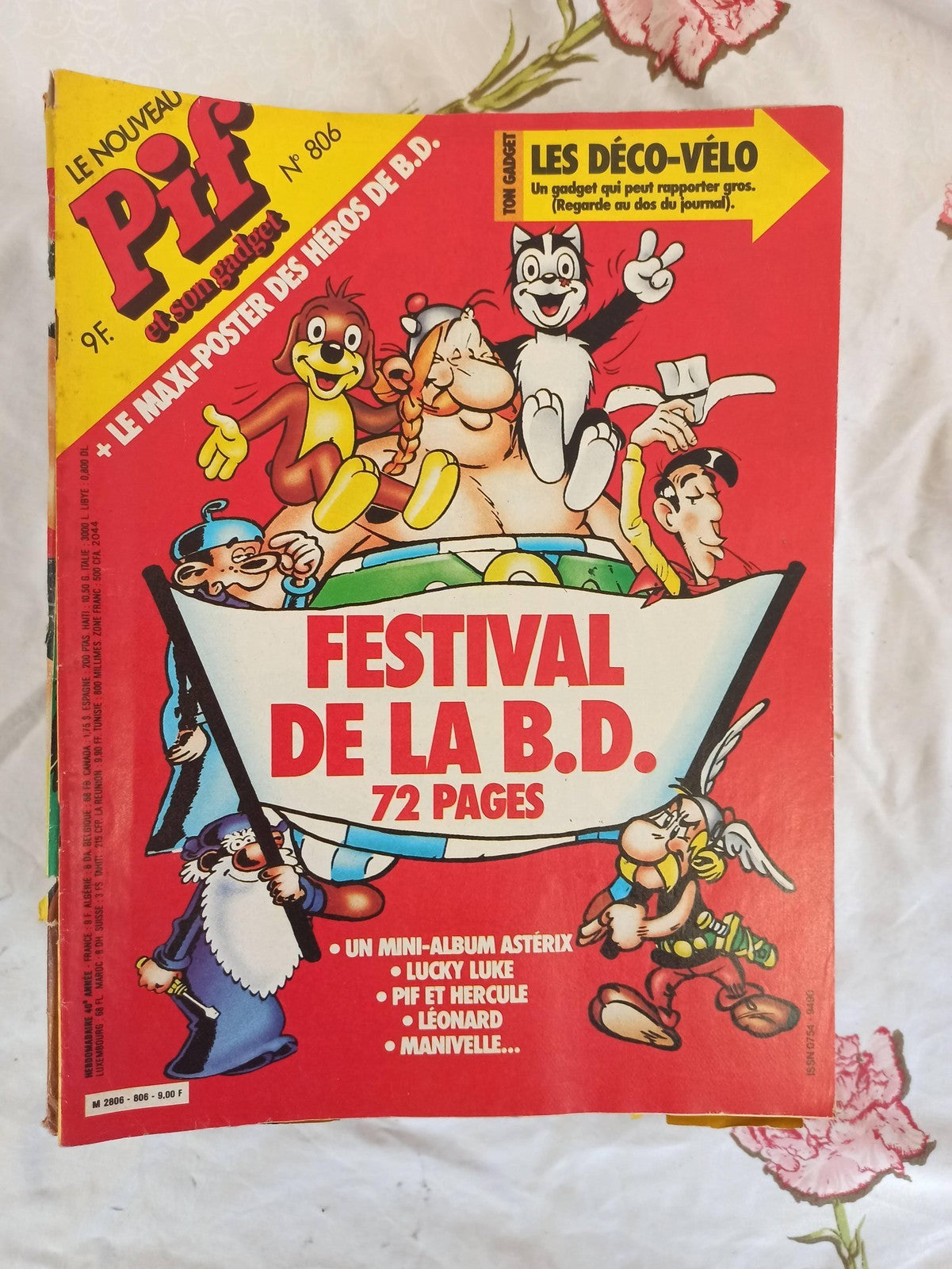 Magazine Pif n°806 vintage BD France 1986 Astérix Lucky Luke 72p rétro