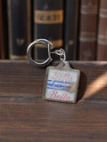 Vintage advertising keyring metal Bella old square retro