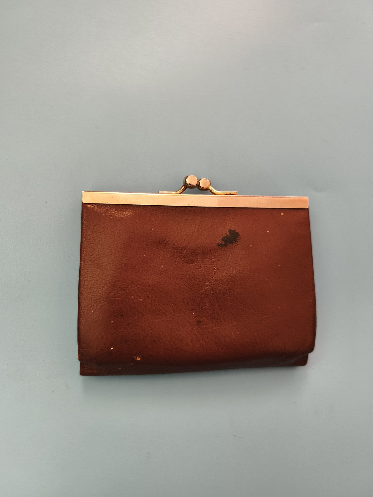 Porte-monnaie vintage en cuir Ancienne, portefeuille rétro collection ancien