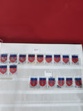 Lot de timbres France blason rouge et bleu, oblitérés, support non inclus