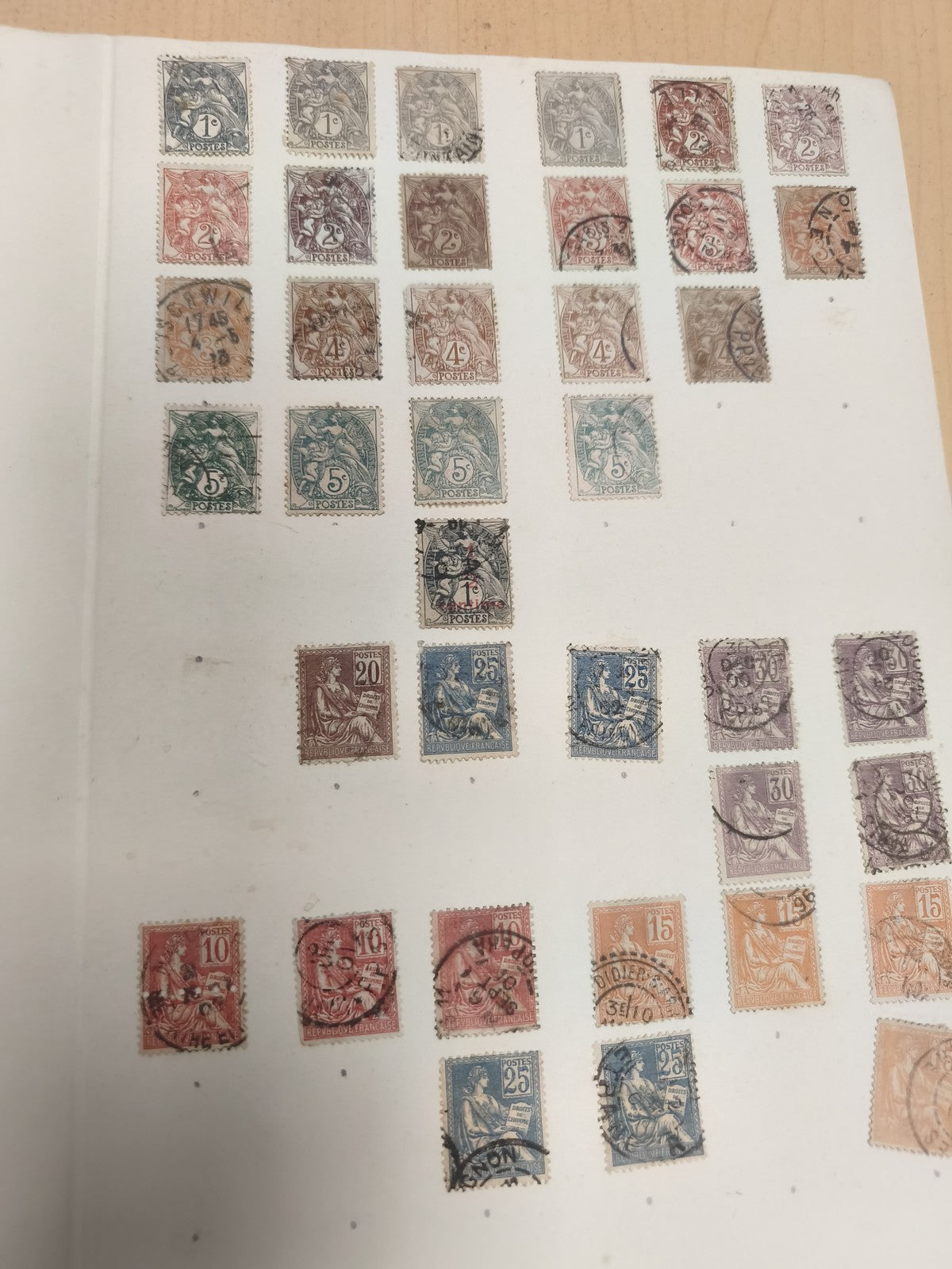 Lot timbres France oblitérés Type Sage et Type Blanc philatélie