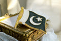 Broche vintage drapeau Pakistan Jeux Olympiques, collection rare, émail vert bla