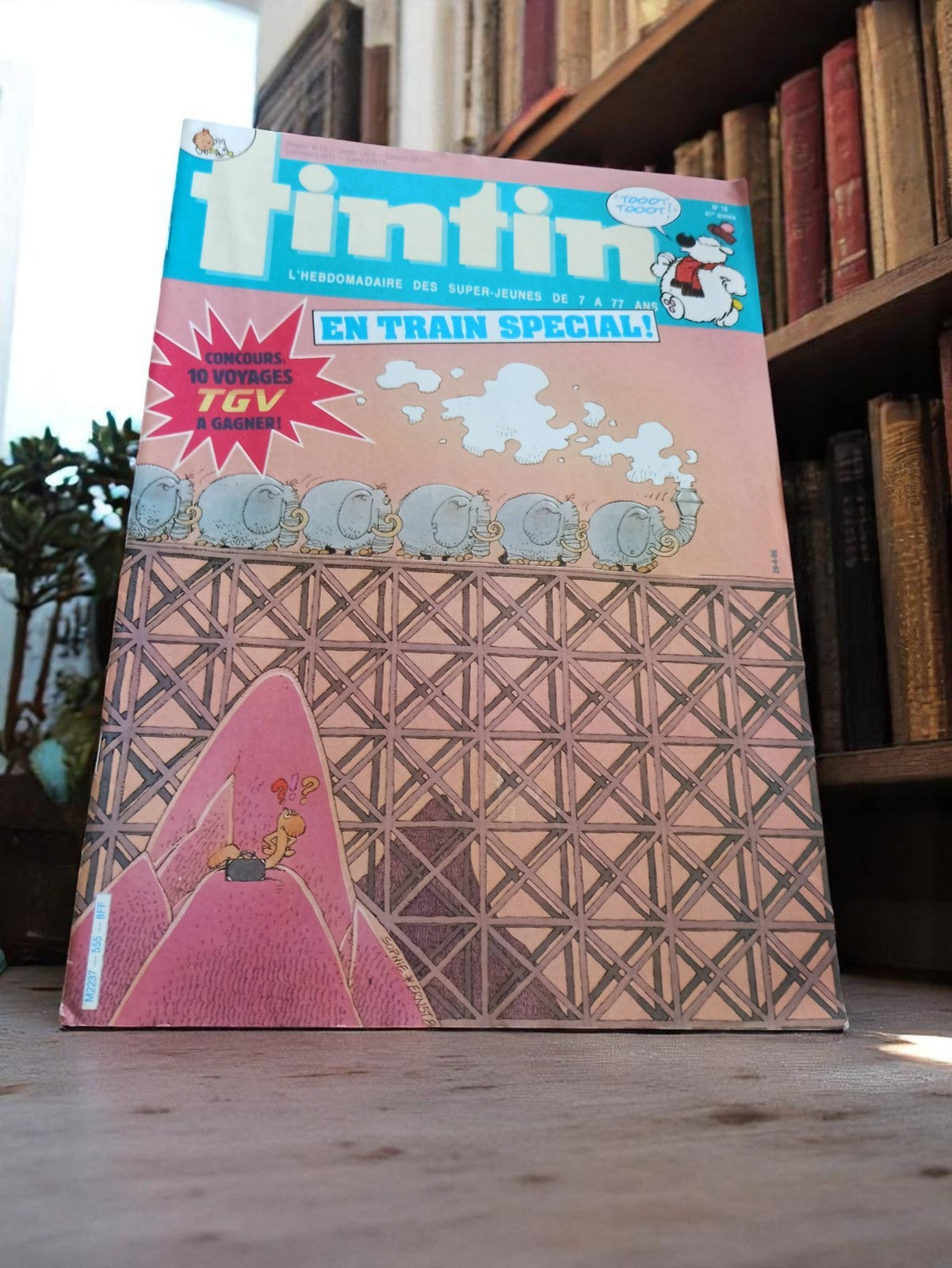 Magazine Tintin vintage illustré rétro – numéro spécial concours TGV