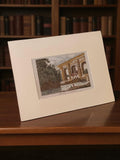 Gravure ancienne aqueduc d'Arvant, art vintage, encadrement passe-partout