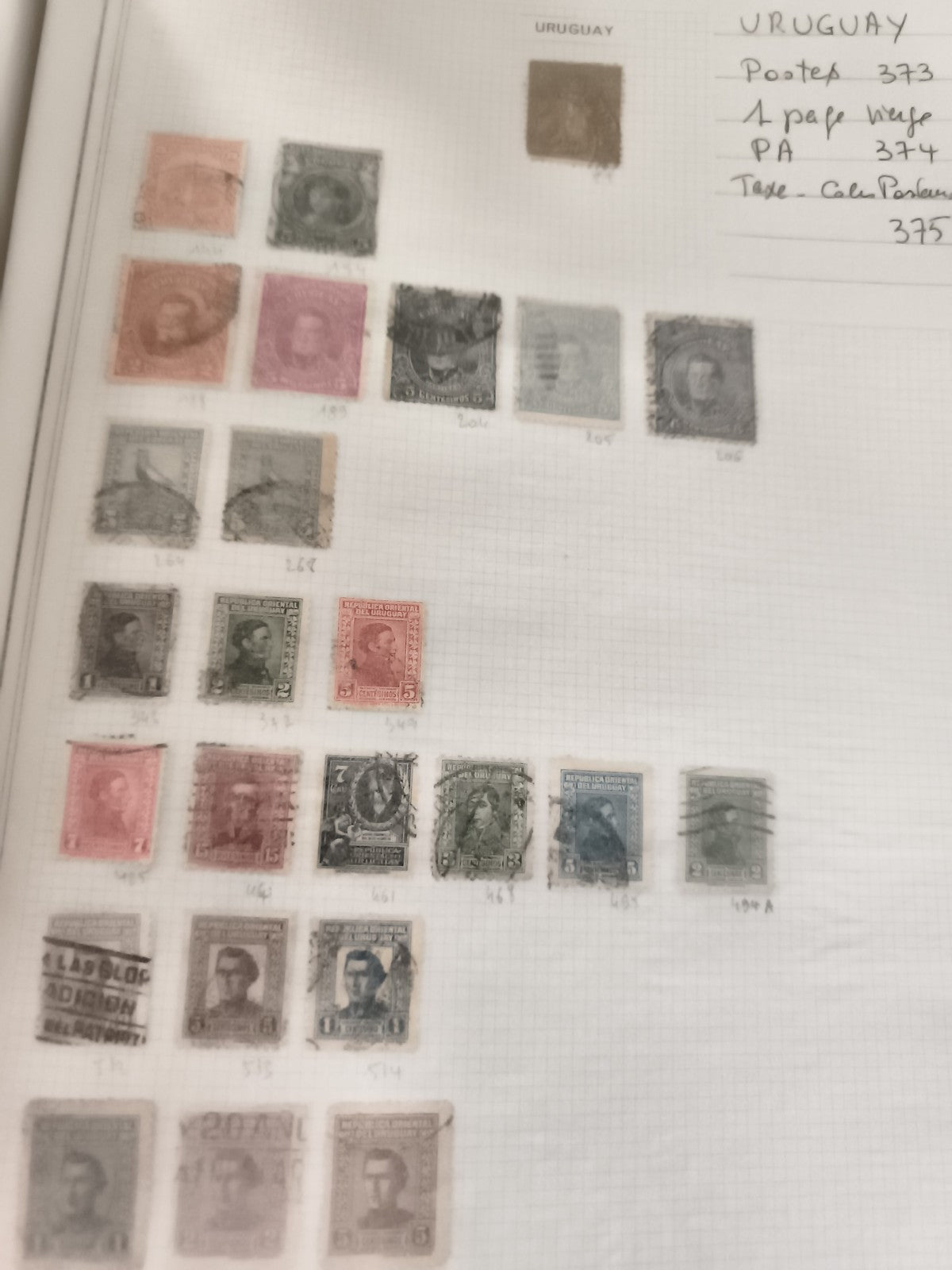 Timbres anciens Uruguay oblitérés XIXe-XXe, lot philatélie vintage, collection