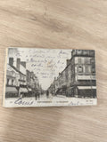 Ancienne carte postale Fontainebleau Rue Grande écrite, photo vintage