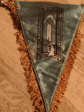 Fanion ancien École Nationale Sous-Officiers Active bleu frangé or armée vintage