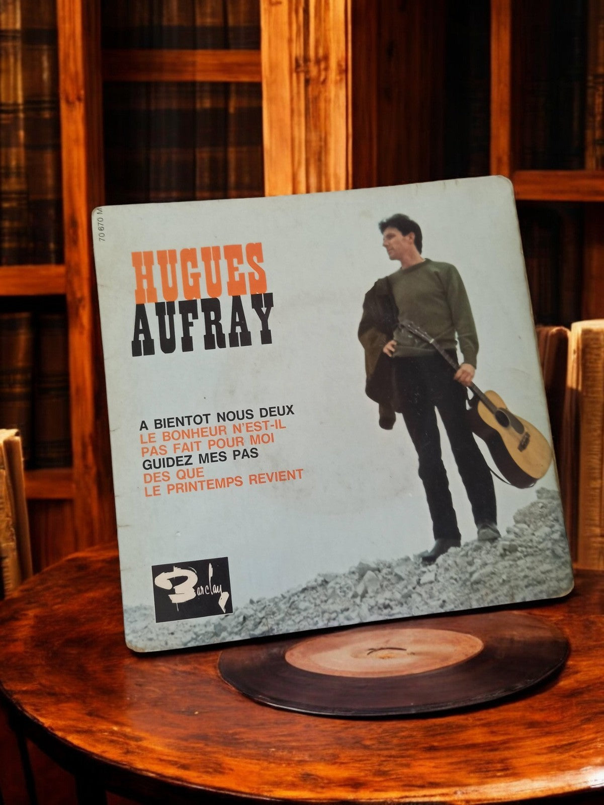 Disque vinyle ancien Hugues Aufray Barclay pochette rétro chanson française