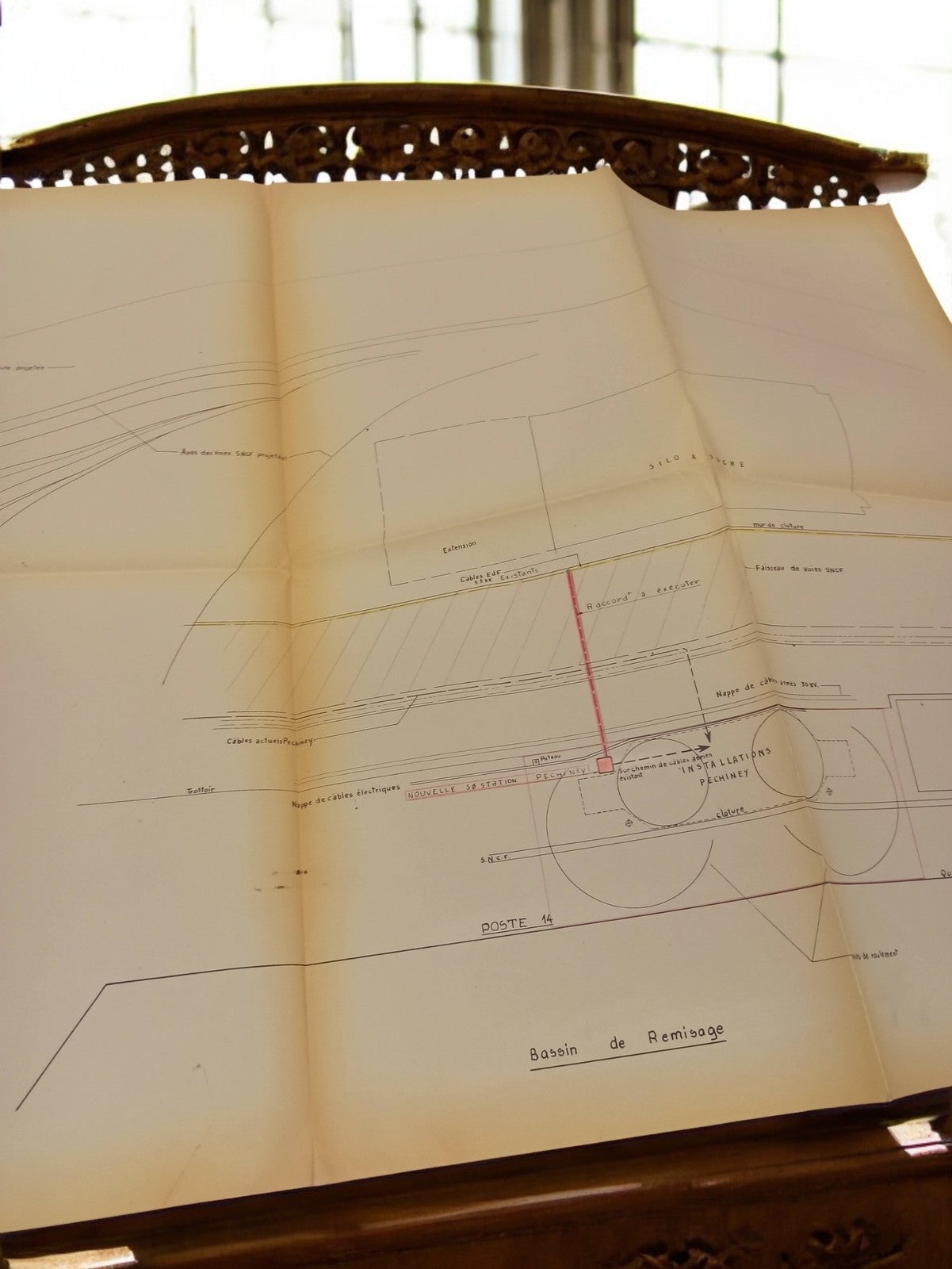 Vintage document ancien Marseille 1930-40 travaux publics hydraulique plan carte