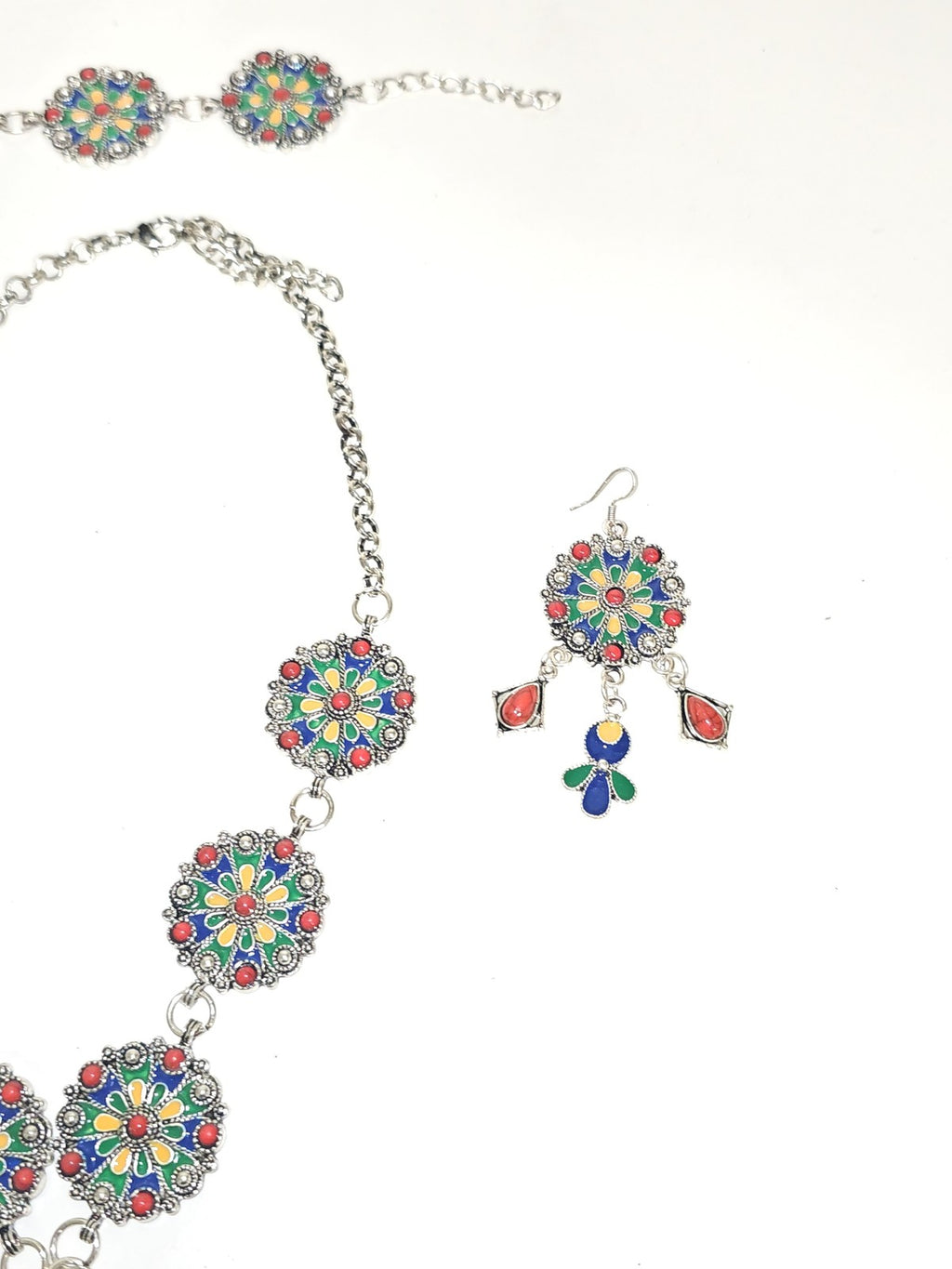 Parure ancienne fantaisie style berbère vintage, bijoux ethniques d'occasion