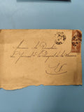 Ancienne enveloppe oblitérée début XXe philatélie France 25c brun (Ref 6)
