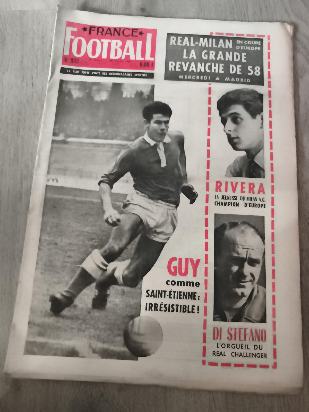 Ancien journal France Football 1960 Real Milan Di Stefano Rivera vintage