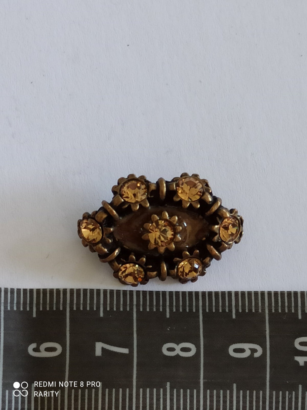Broche vintage Remy Dis Paris années 80/90 style émaillé doré brun ambre