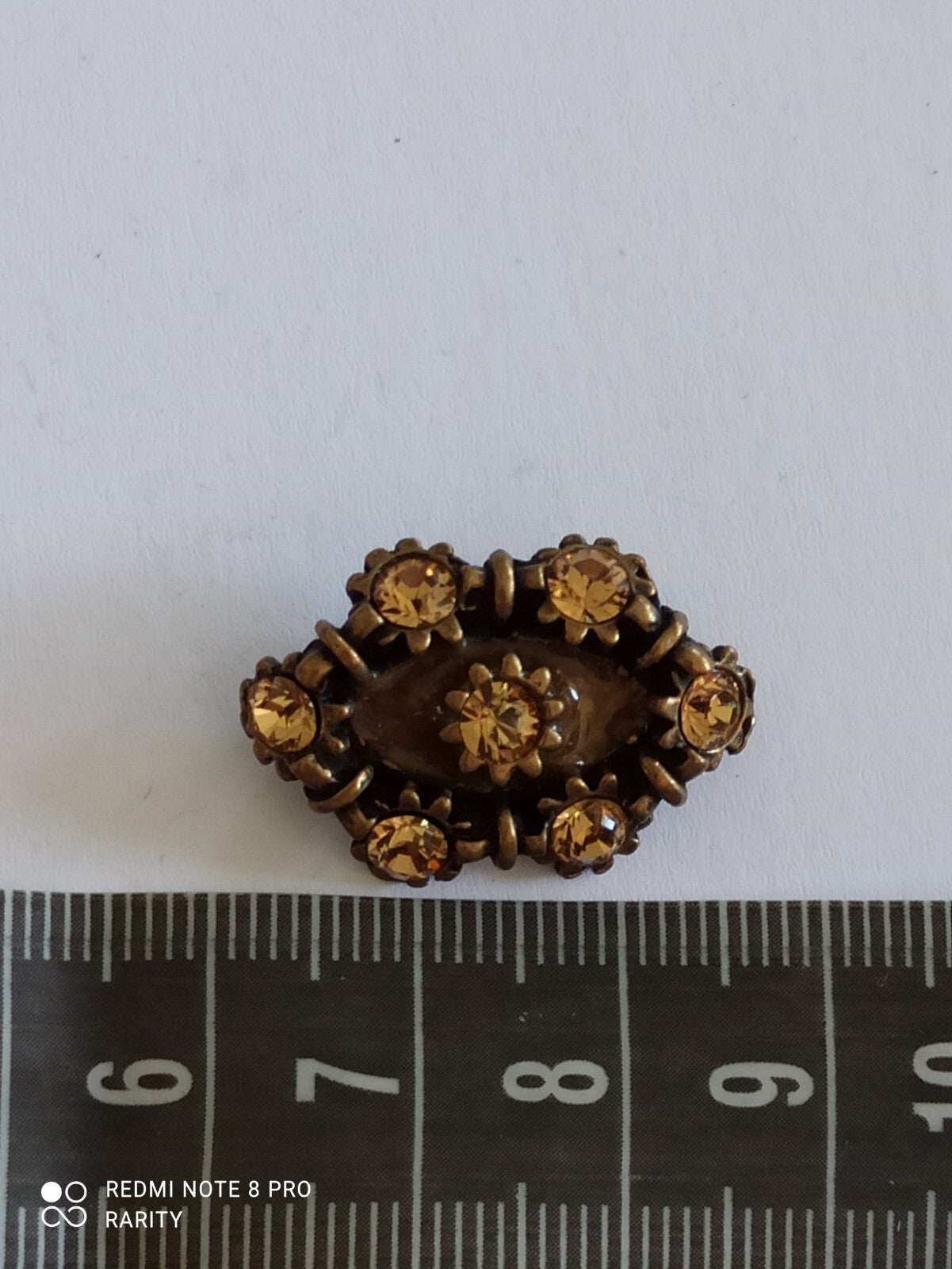 Broche vintage Remy Dis Paris années 80/90 style émaillé doré brun ambre
