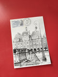 Carte postale philatélie France timbre 1980 Charleville-Mézières noir et blanc