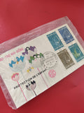 Ancienne enveloppe FDC Vietnam 1961 timbres oblitérés Protection de l?Enfant