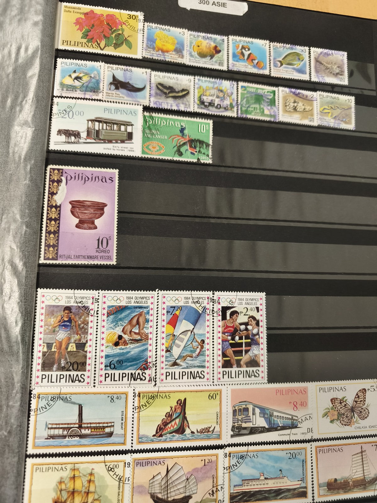 Lot de timbres Philippines PILIPINAS thématiques animaux sports transports fleur