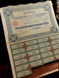 Titre: Action au porteur vintage années 1920 ancien document financier collectio