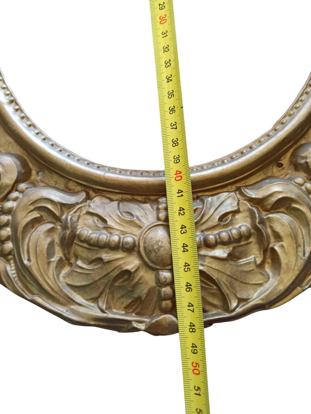 Fronton de cadran XIXe doré – Décor ancien style Louis XVI – Ornement mural vint