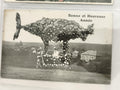 Carte postale ancienne Bonne Année montgolfière fleurie CPA début XXe