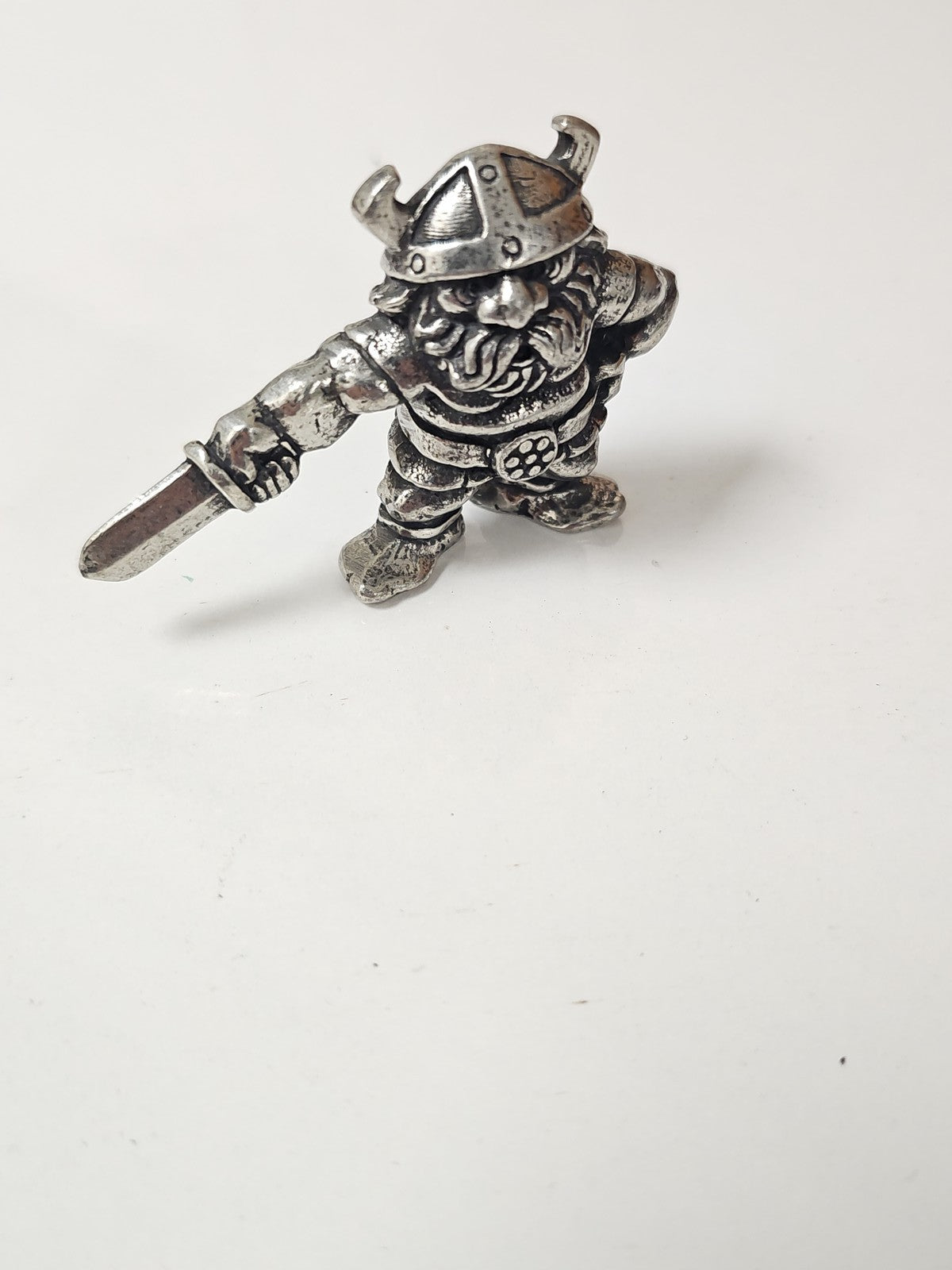 Figurine viking ancienne en métal, petite statuette rétro Norvège, collection vi