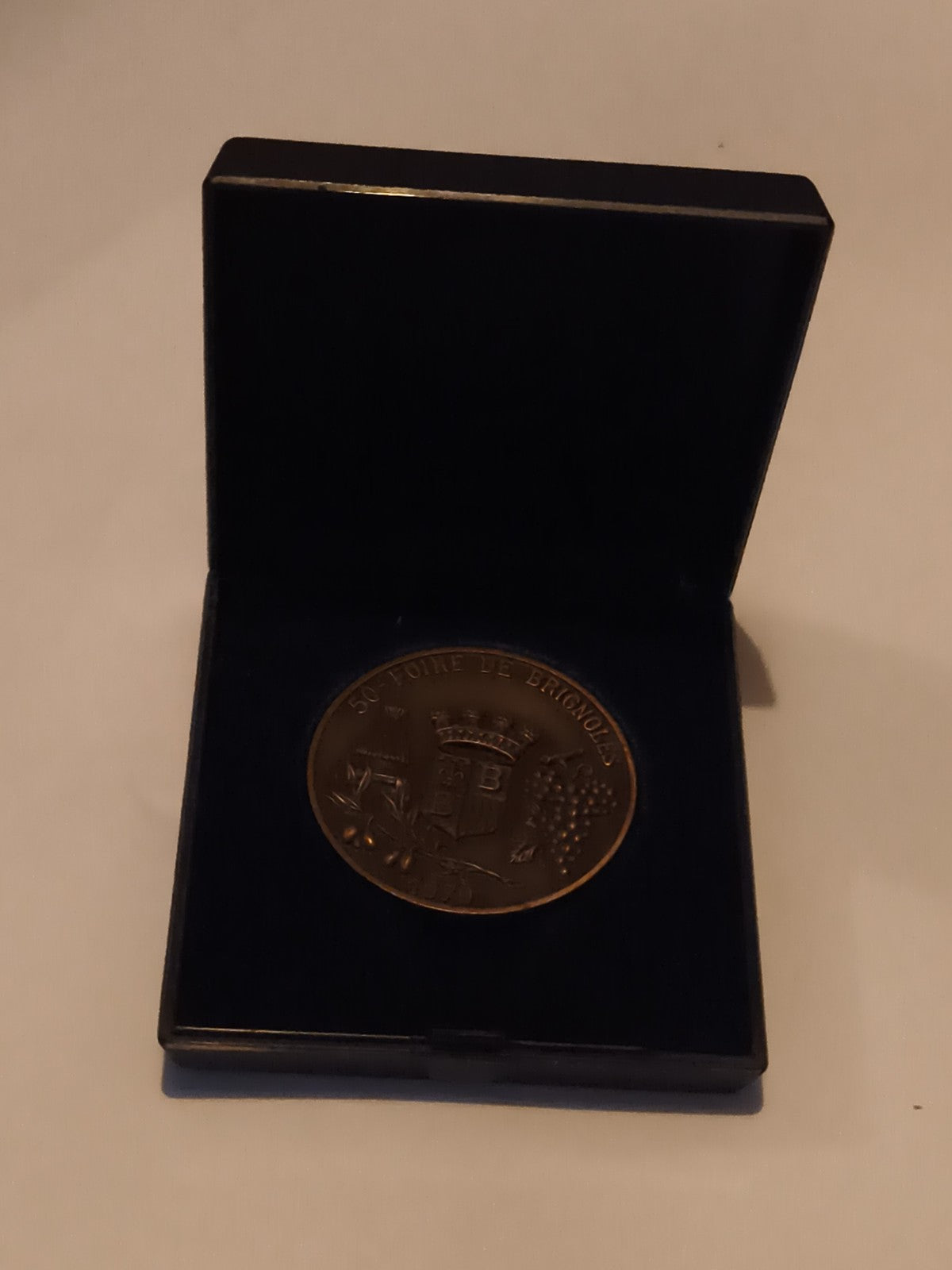 Médaille 50e Foire de Brignoles bronze aspect patiné avec coffret