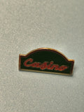 Vintage pin's Casino vert doré inscription rétro collectionneur (Ref 13)