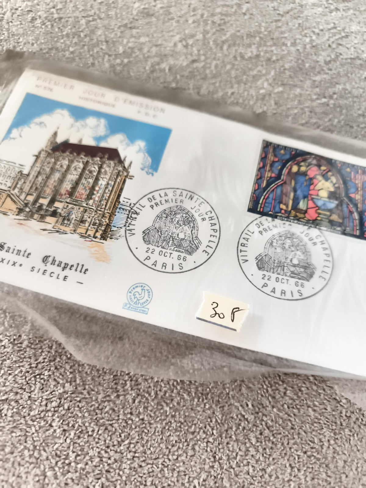 Lettre FDC Premier Jour Sainte Chapelle Paris 1966 philatélie ancien