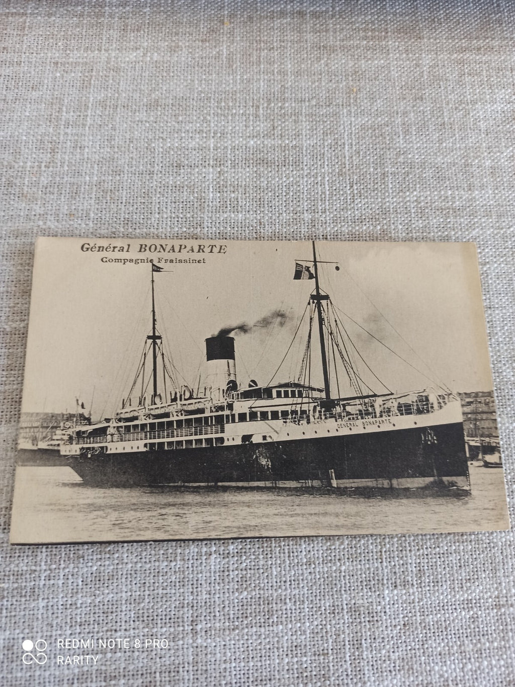 Carte postale ancienne navire Général Bonaparte maritime vintage noir et blanc