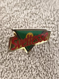Pin's publicitaire vintage Sveltesse logo vert rouge doré années 90 (Ref 4)