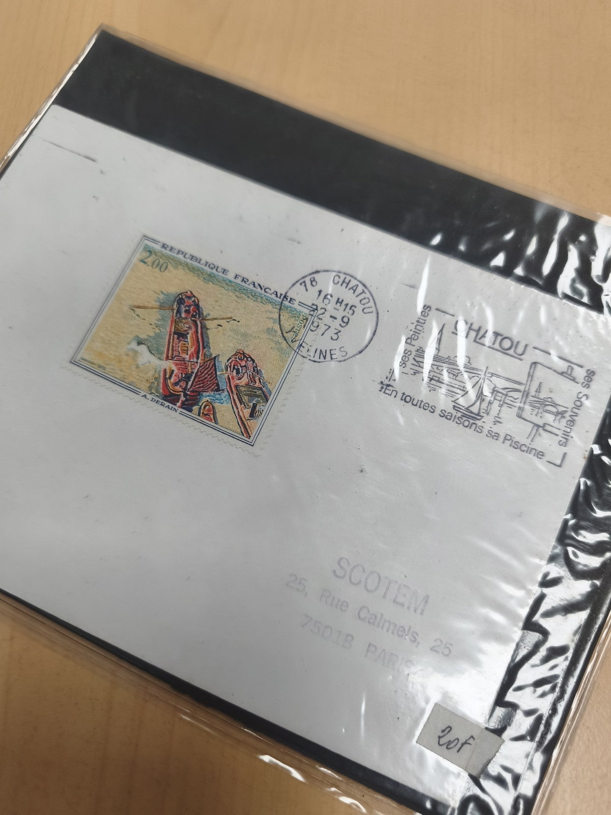 Enveloppe premier jour France 1973 Chatou timbre 2,00 SCOTEM philatélie