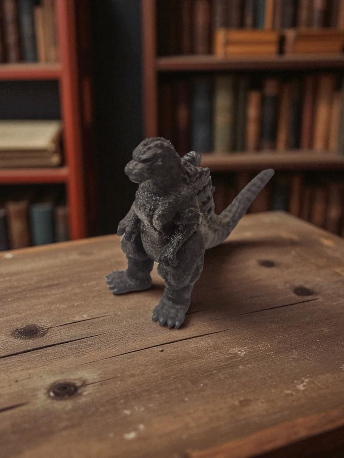 Figurine Godzilla Bandai Kaiju King vintage gris, monstre japonais rétro