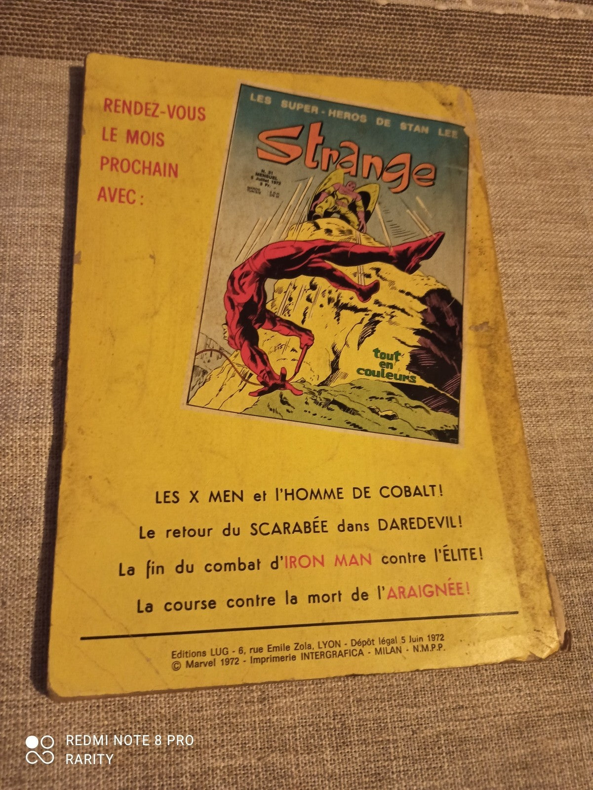 Comics Strange n°30 1972 Spider-Man vintage Marvel tout en couleurs