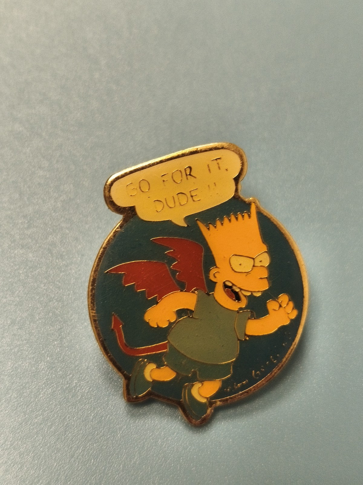 Vintage pin's The Simpsons Bart ailé "Go For It Dude" collection animation