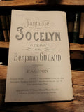 Livret partitions Fantaisie sur Jocelyn ancien Benjamin Godard opéra vintage
