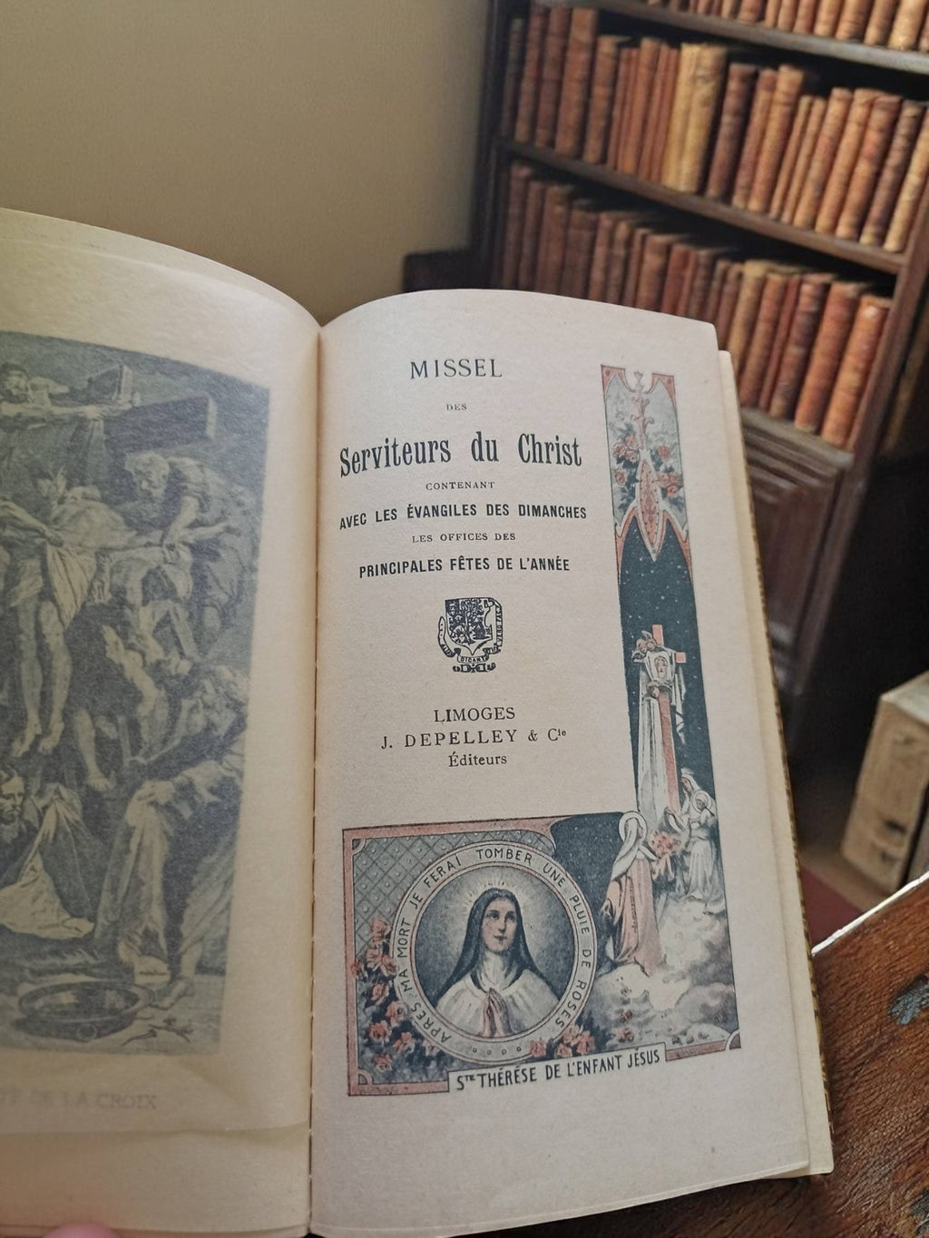 Missel ancien reliure cuir dorure or A.F. vintage livre religieux