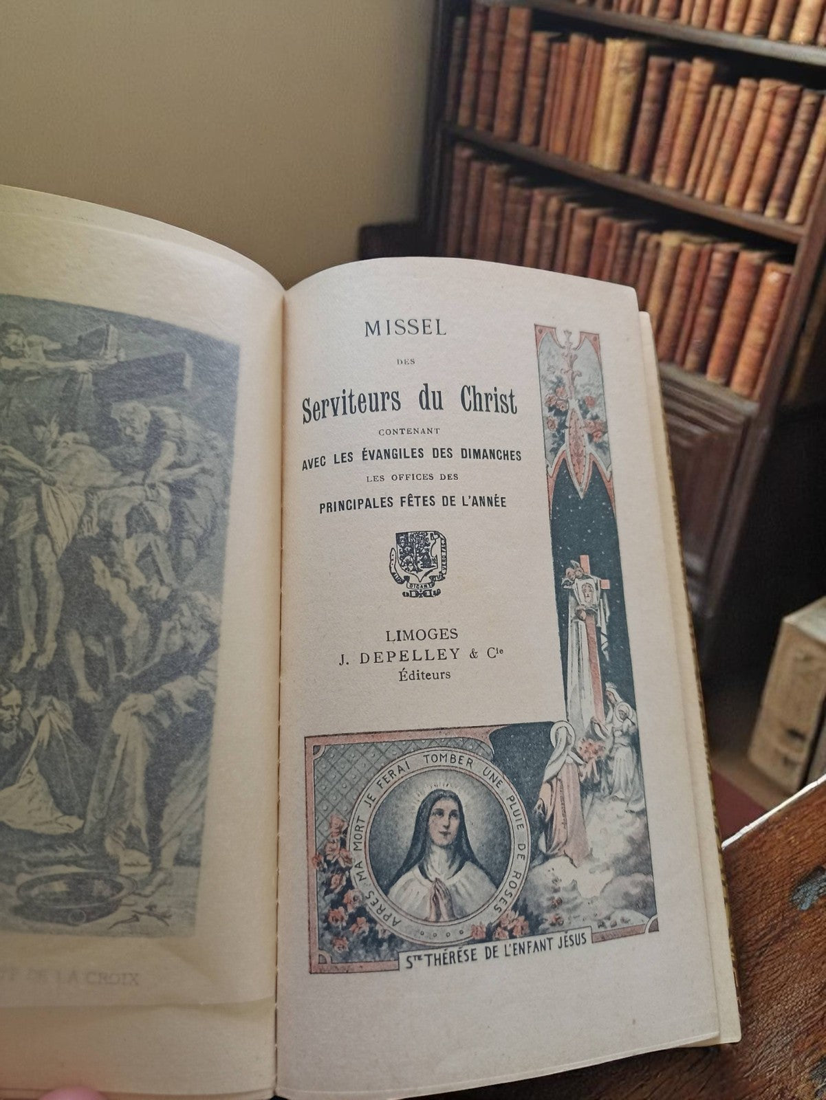Missel ancien reliure cuir dorure or A.F. vintage livre religieux