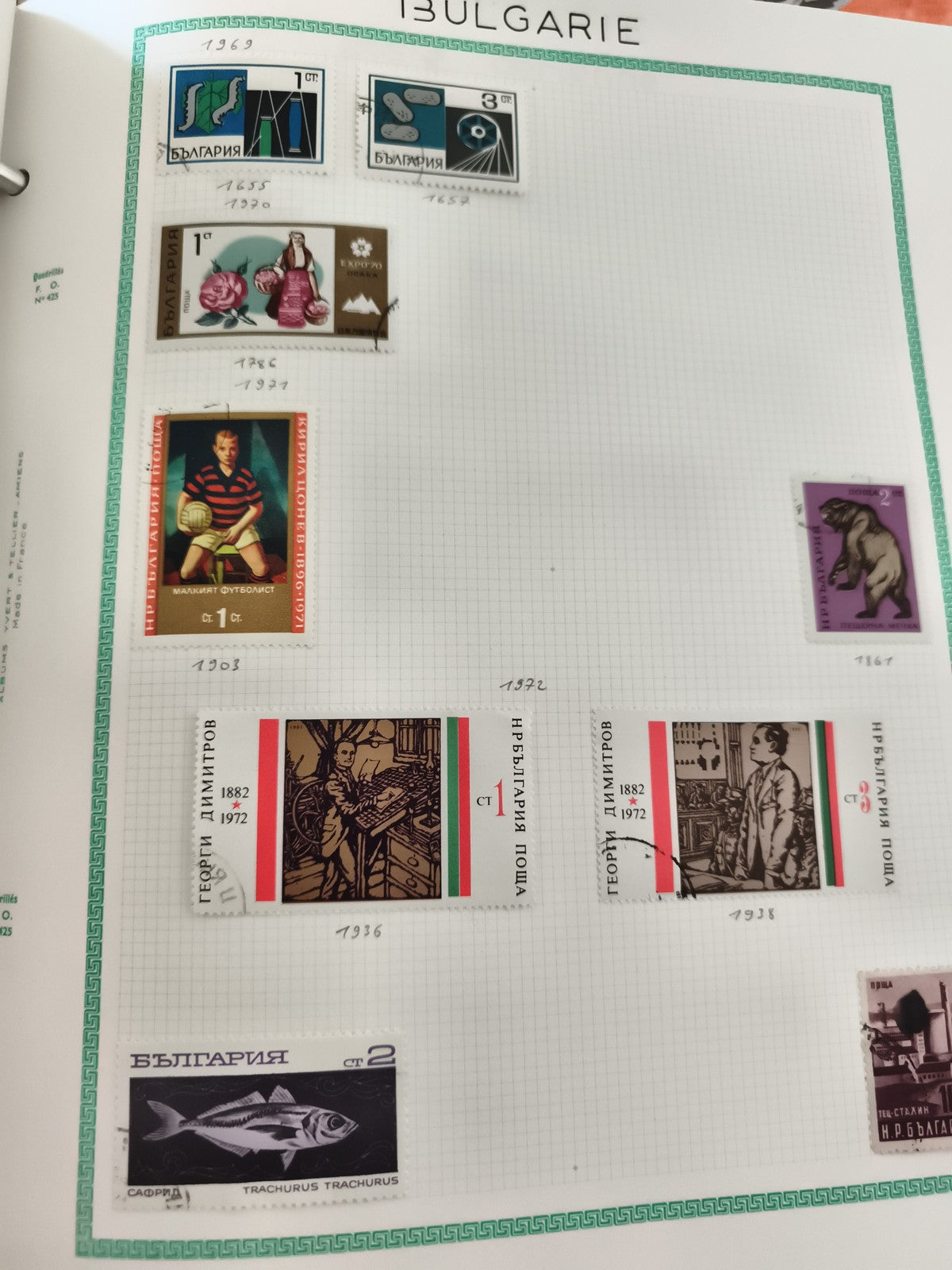 Timbres Bulgarie années 1960-70 thème sport, faune, personnalités philatélie