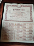 Action au porteur L'Omnite Paris années 1920 document financier ancien