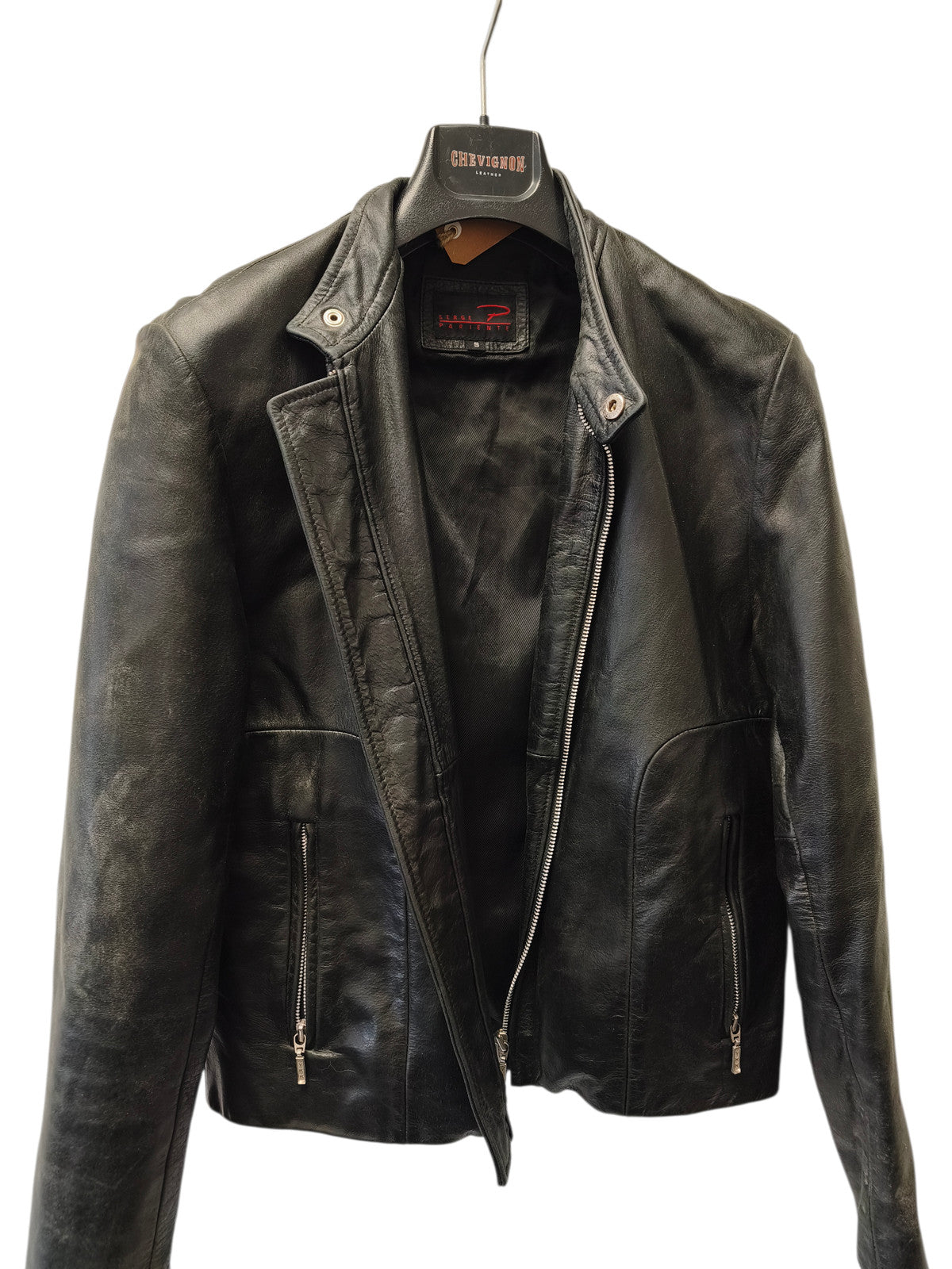 Blouson cuir vintage homme Serge Pariente S ancien veste rétro collectionneur