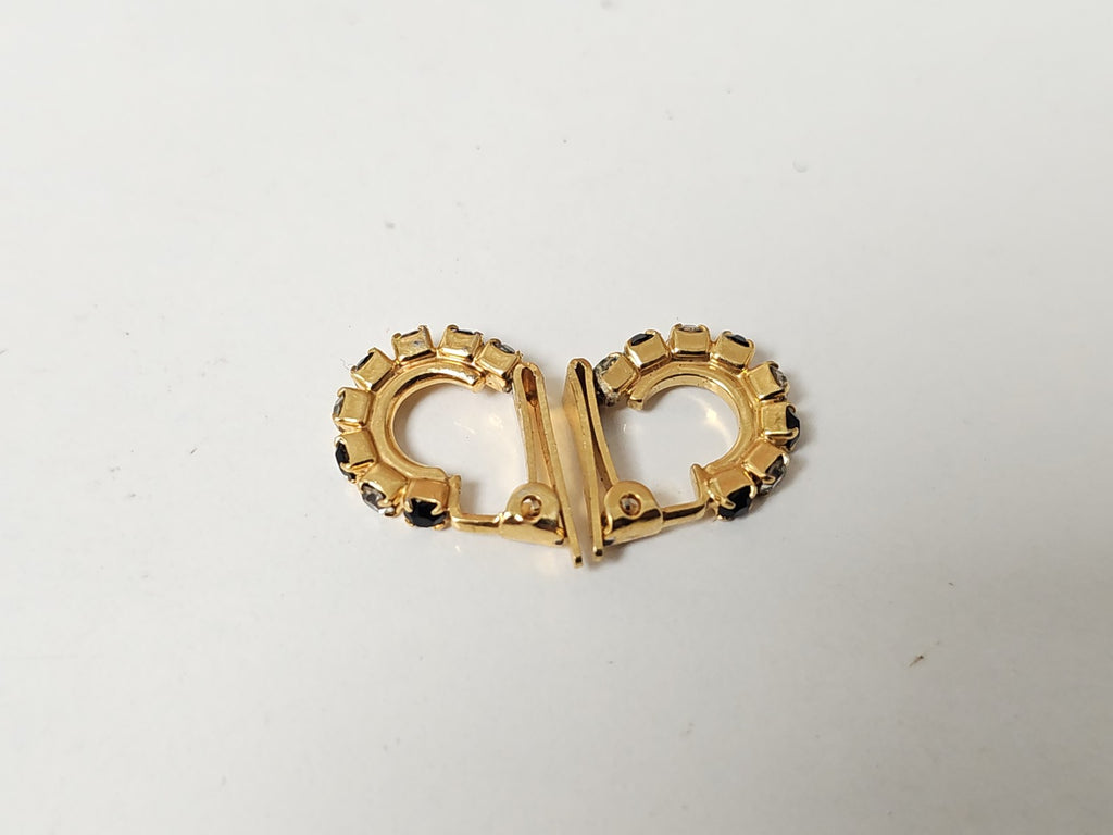Pair of vintage earrings, old retro jewelry for collector